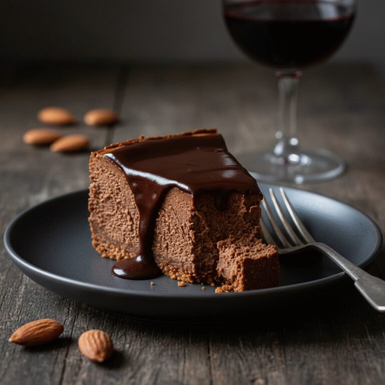Ultimate Creamy Chocolate Cheesecake With Toasted Almond Crust