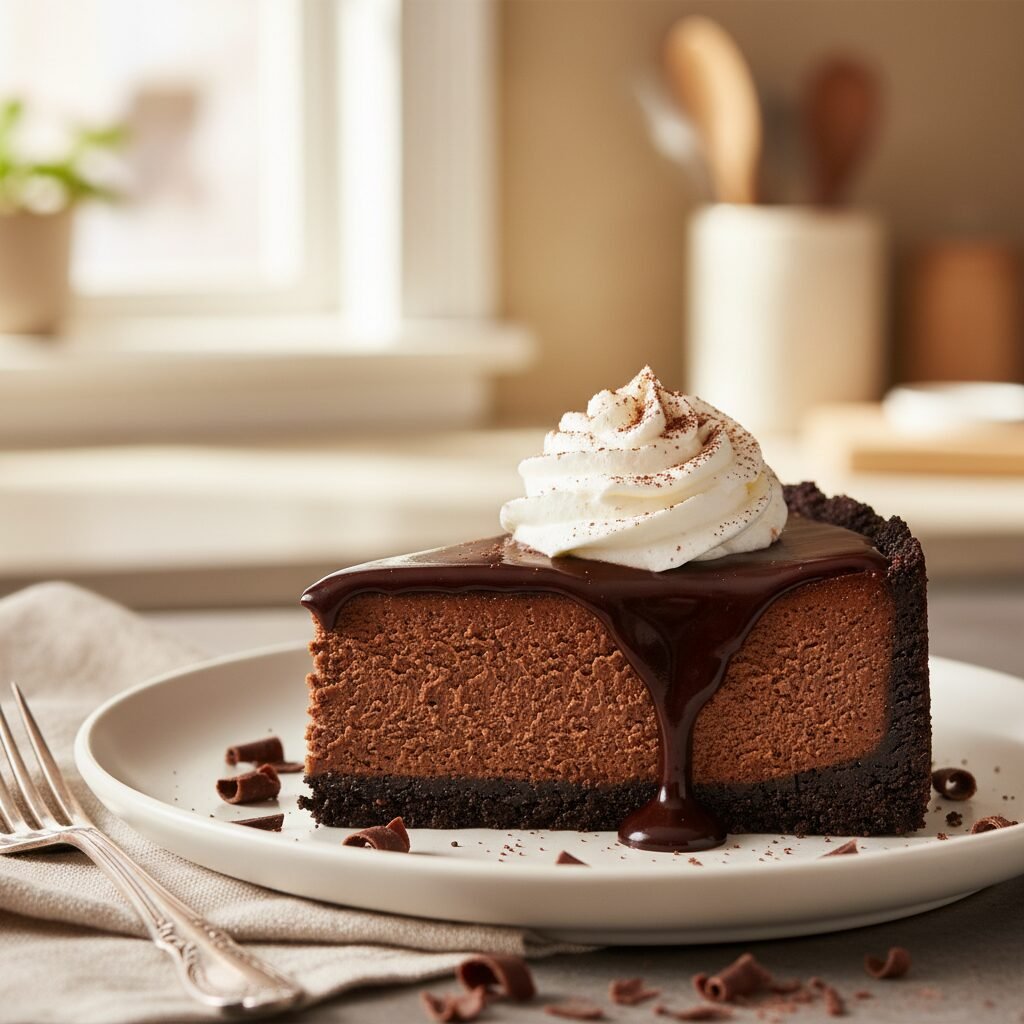 The Ultimate Creamy Chocolate Cheesecake With Oreo Crust