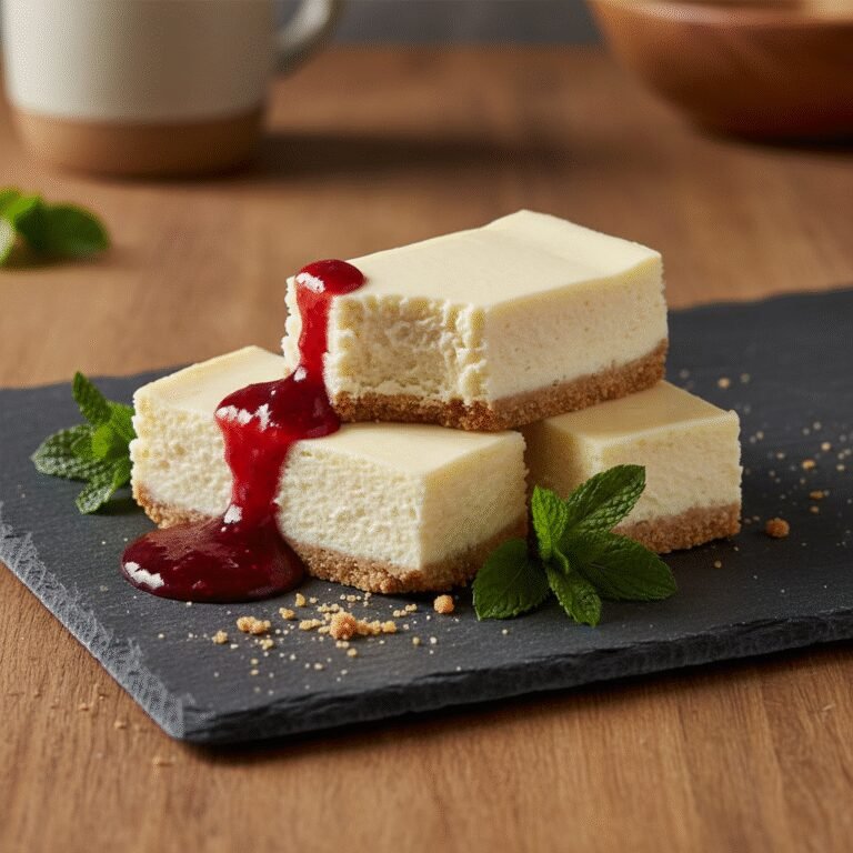 The Ultimate Creamy Vanilla Cheesecake Bars with Buttery Graham Crust