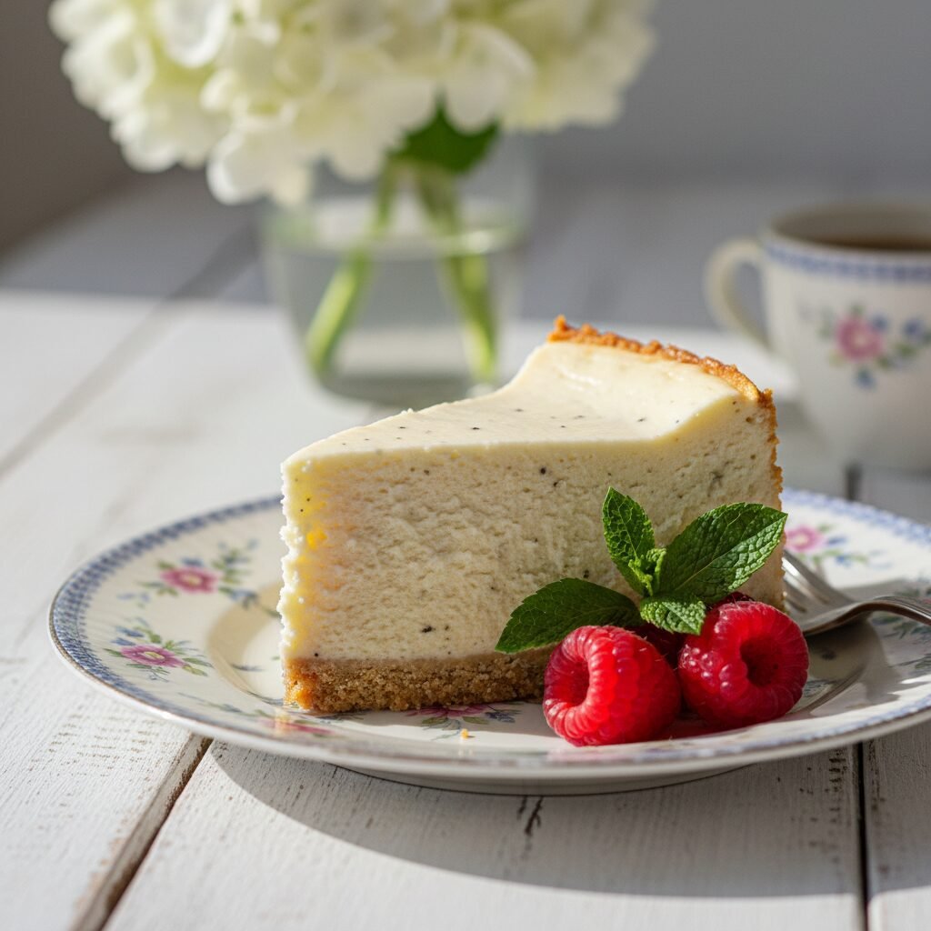 The Ultimate Creamy Vanilla Cheesecake With Digestive Biscuit Crust