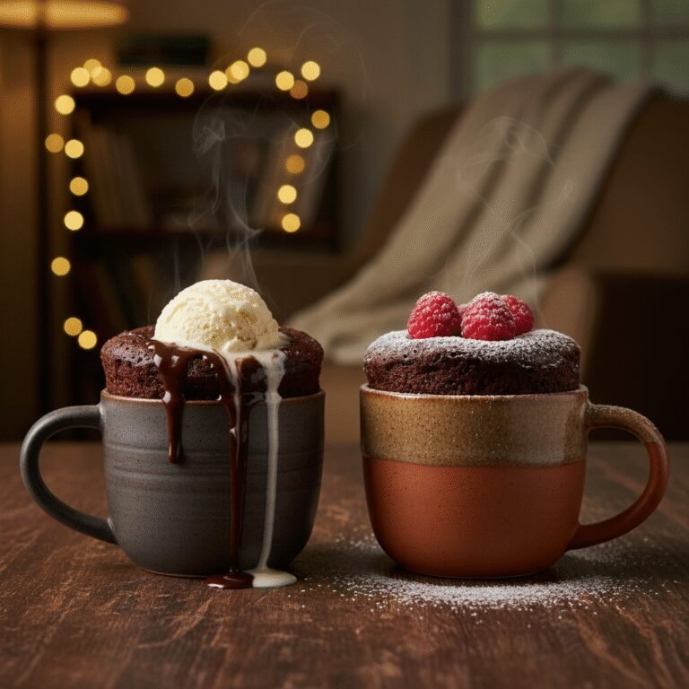 The Ultimate Fudgy Chocolate Mug Cake For Two: Ready in 5 Minutes