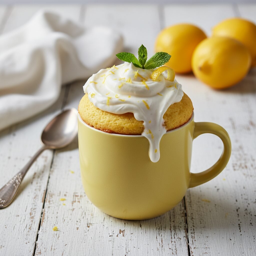 The Ultimate Easy Lemon Mug Cake With Cream Cheese Frosting