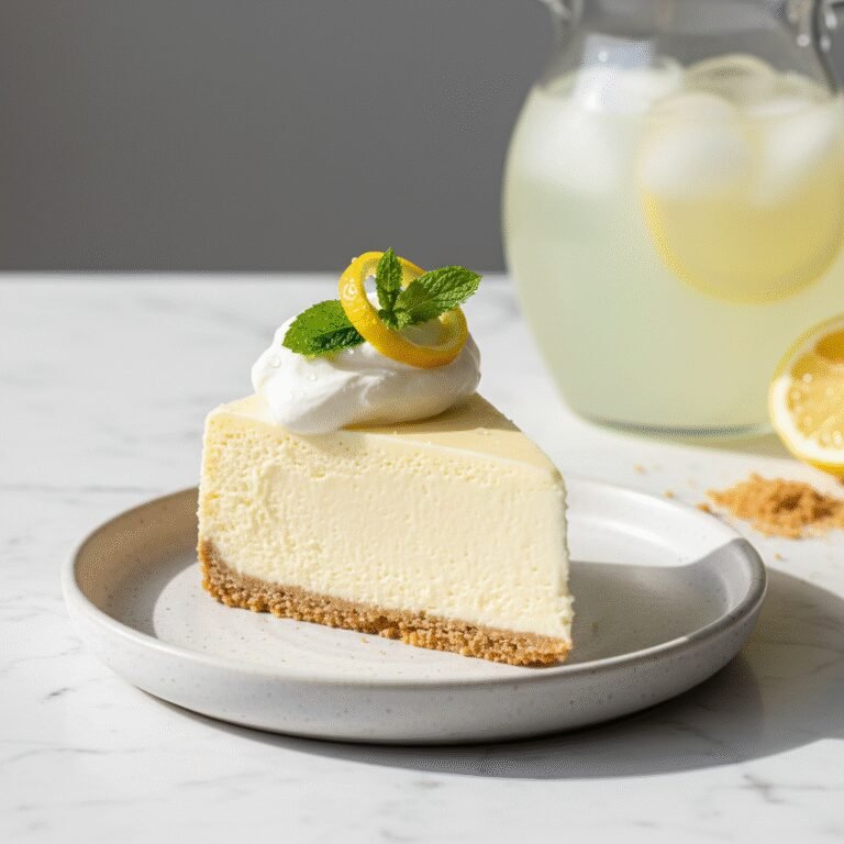 The Ultimate Easy No-Bake Lemon Cheesecake with Cloud-Like Whipped Cream Topping