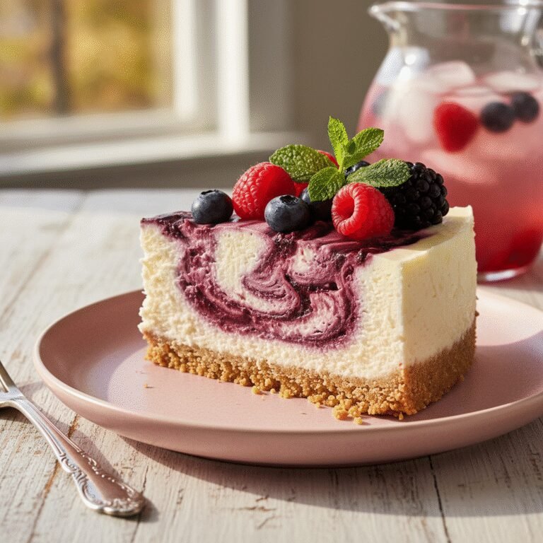 The Ultimate Easy No-Bake Mixed Berry Cheesecake