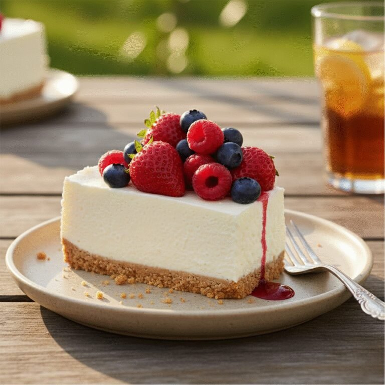 Velvety Easy No-Bake Mixed Berry Cheesecake With Graham Cracker Crust