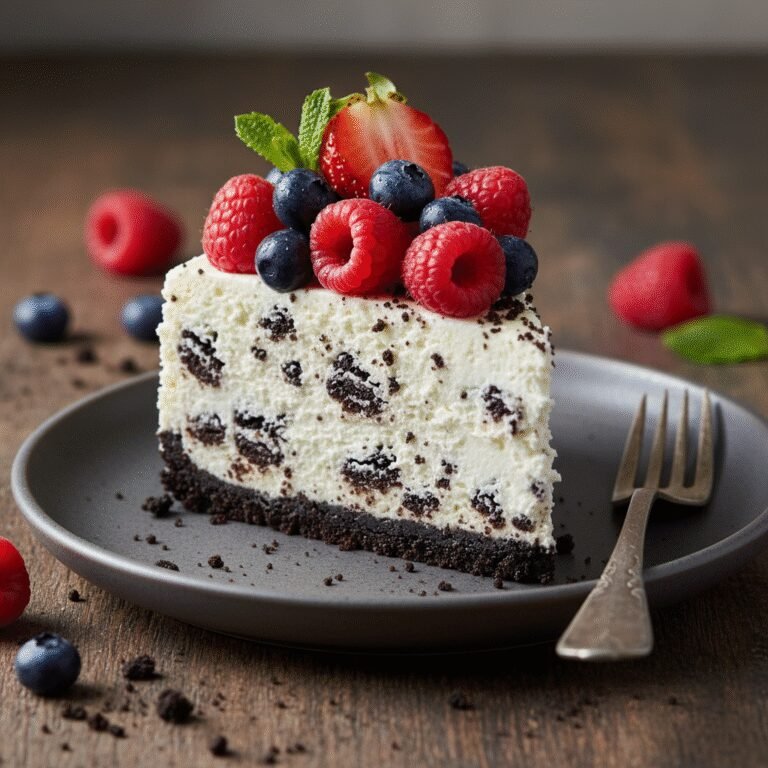 The Ultimate Easy No-Bake Oreo Cheesecake with Fresh Berries