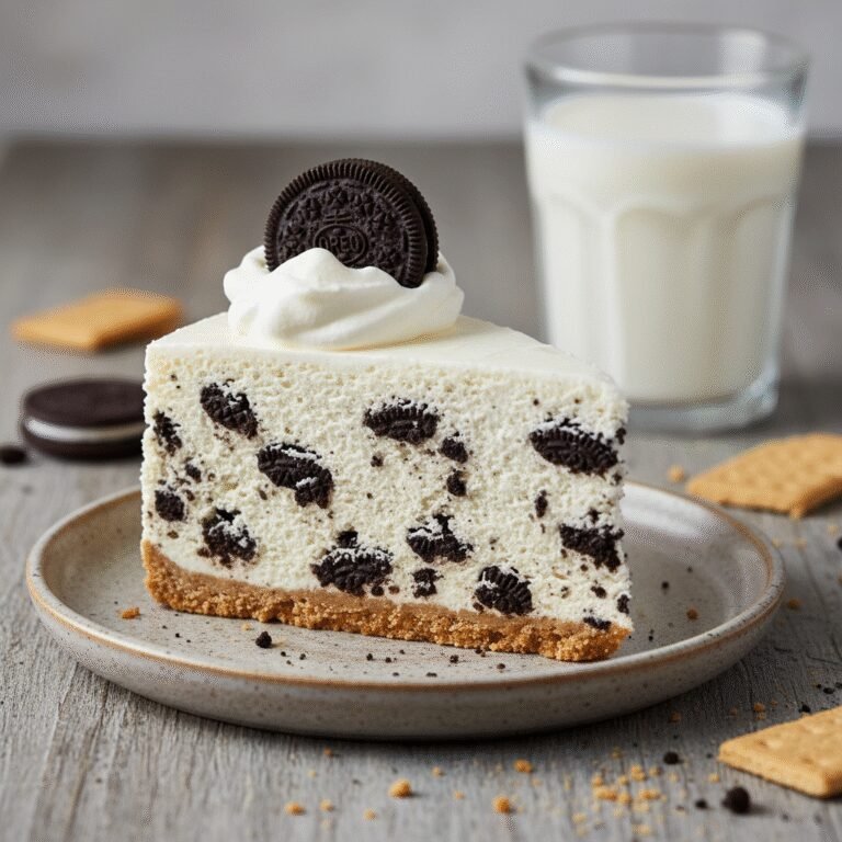 Easy No Bake Oreo Cheesecake With Graham Cracker Crust Recipe