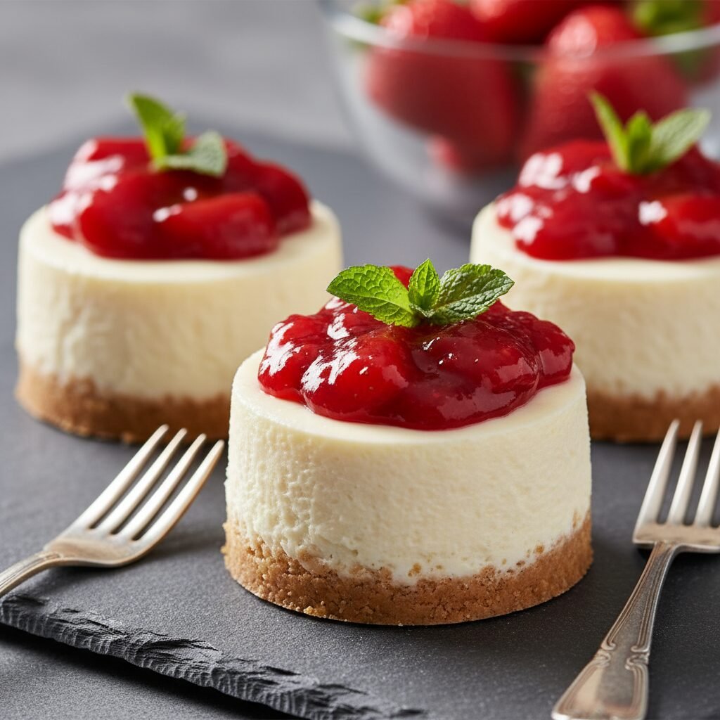 The Ultimate Easy No-Bake Mini Strawberry Cheesecakes