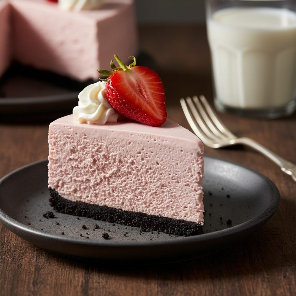 Easy No Bake Strawberry Cheesecake With Oreo Crust Recipe