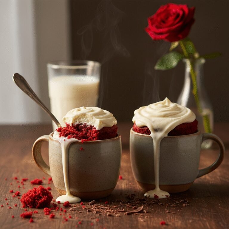 Decadent Easy Red Velvet Mug Cake For Two People: Ready in 5 Minutes