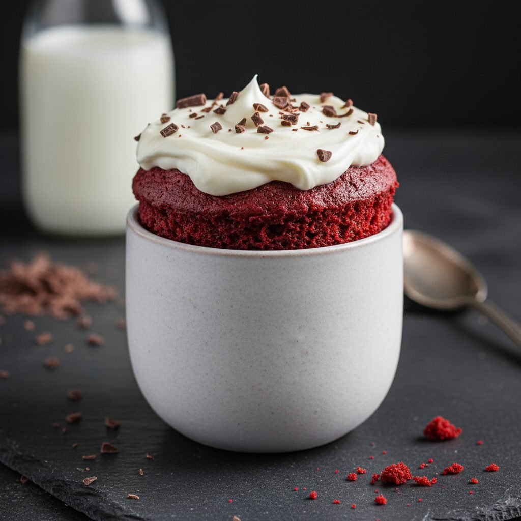 The Ultimate 5-Minute Red Velvet Mug Cake With Cream Cheese Frosting