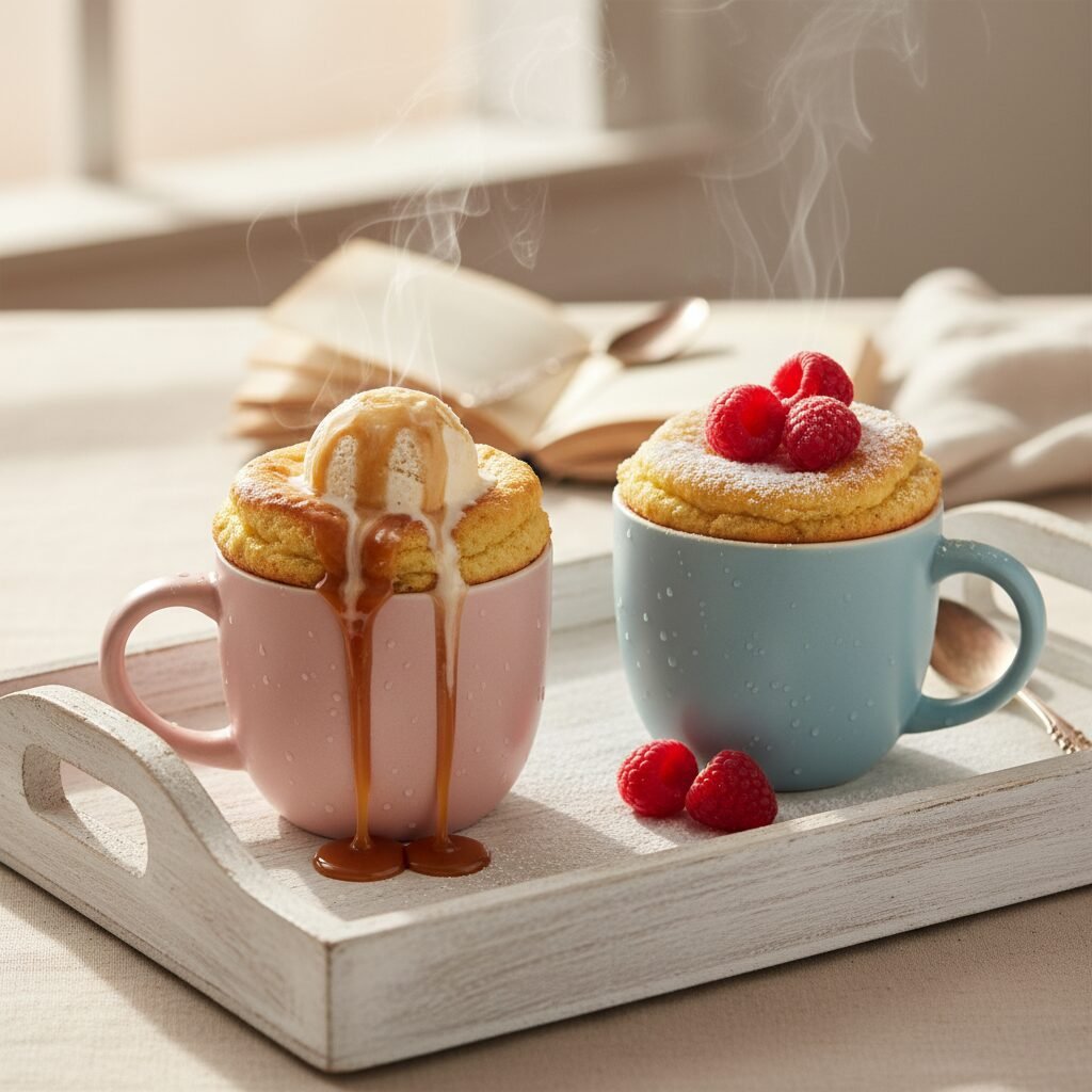 The Ultimate Fluffy Vanilla Mug Cake For Two (Ready in 5 Minutes)