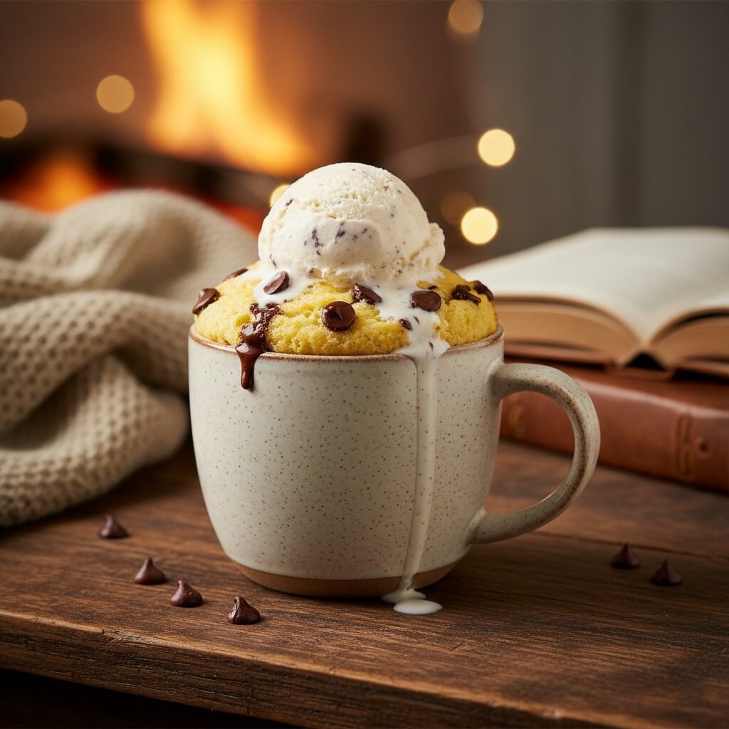 The Ultimate 5-Minute Vanilla Mug Cake with Chocolate Chips