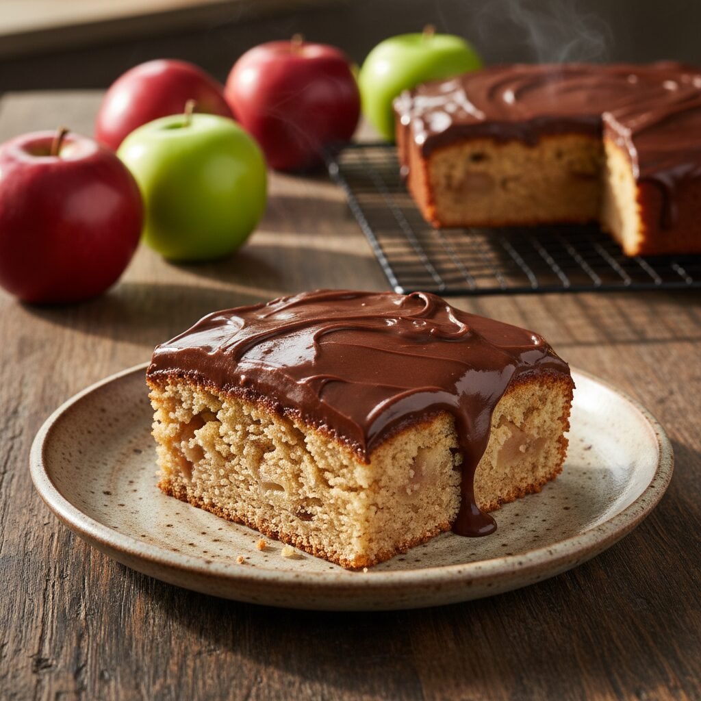 The Best Moist Apple Snack Cake With Rich Chocolate Frosting