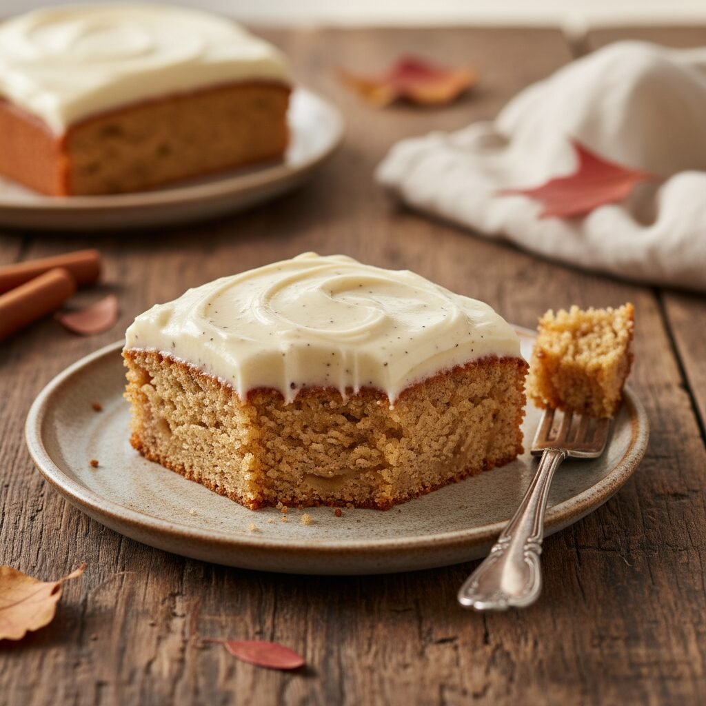 The Best Moist Apple Snack Cake With Creamy Vanilla Frosting