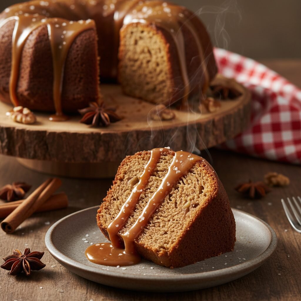 Ultimate Moist Apple Spice Bundt Cake with Salted Caramel Glaze