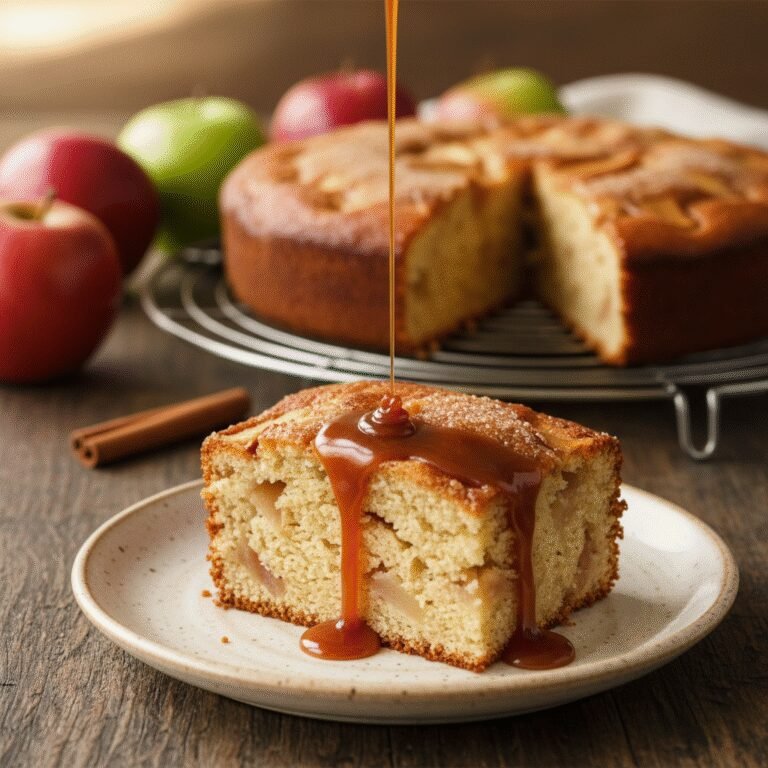 The Ultimate Moist Apple Spice Snack Cake with Salted Caramel Glaze
