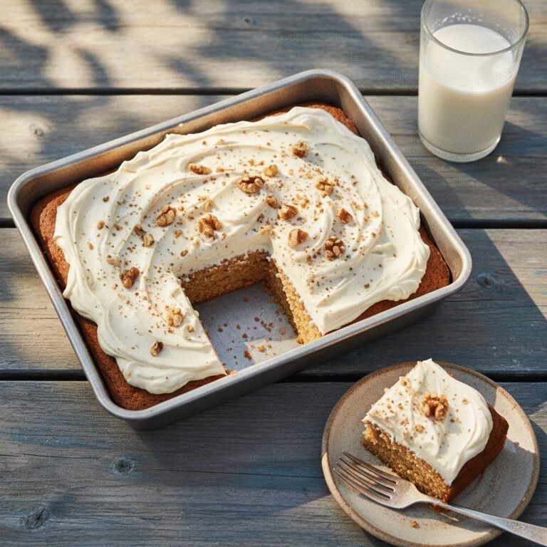 The Ultimate Moist Banana Snack Cake with Tangy Cream Cheese Frosting
