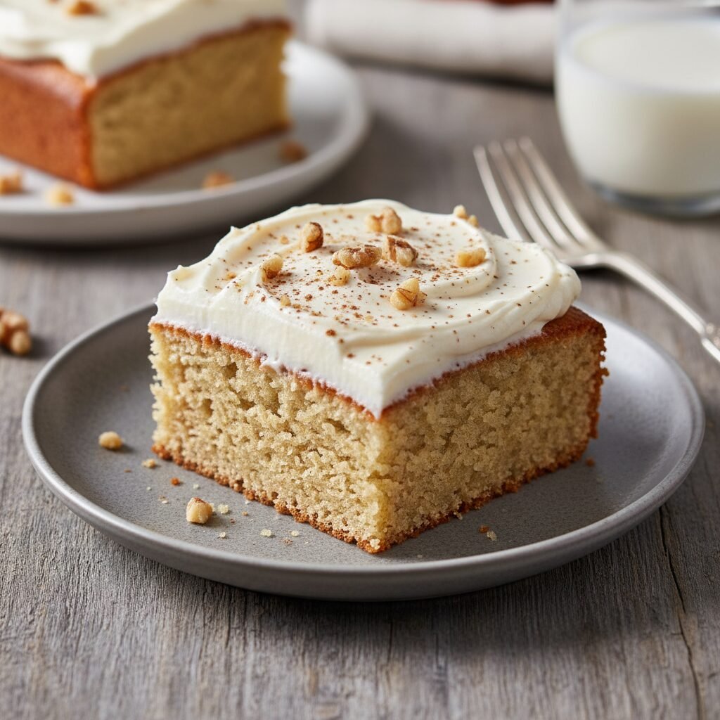 The Ultimate Moist Banana Snack Cake with Tangy Cream Cheese Frosting