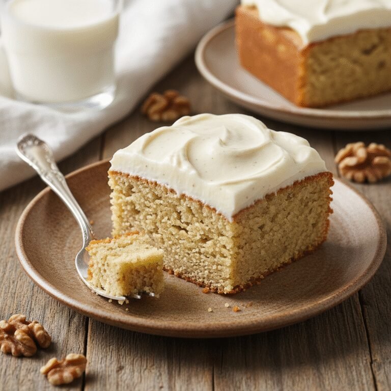 The Ultimate Moist Banana Snack Cake With Creamy Vanilla Frosting