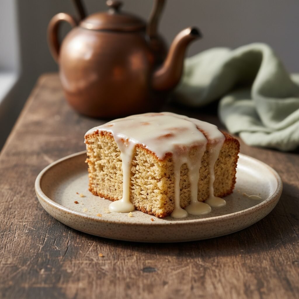 The Ultimate Moist Chai Spice Snack Cake with Vanilla Bean Glaze