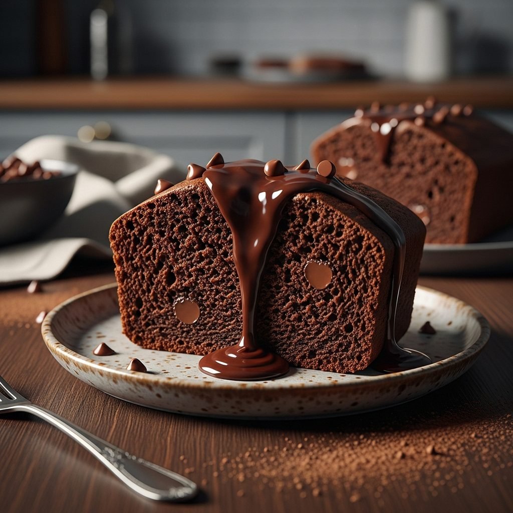Ultimate Moist Chocolate Loaf Cake with Fudgy Ganache