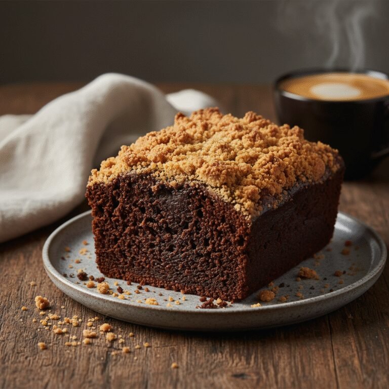 Decadent Moist Chocolate Loaf Cake With Buttery Crumb Topping