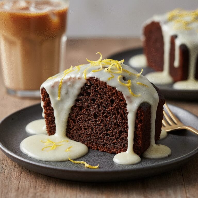 Moist Chocolate Loaf Cake With Zesty Lemon Glaze