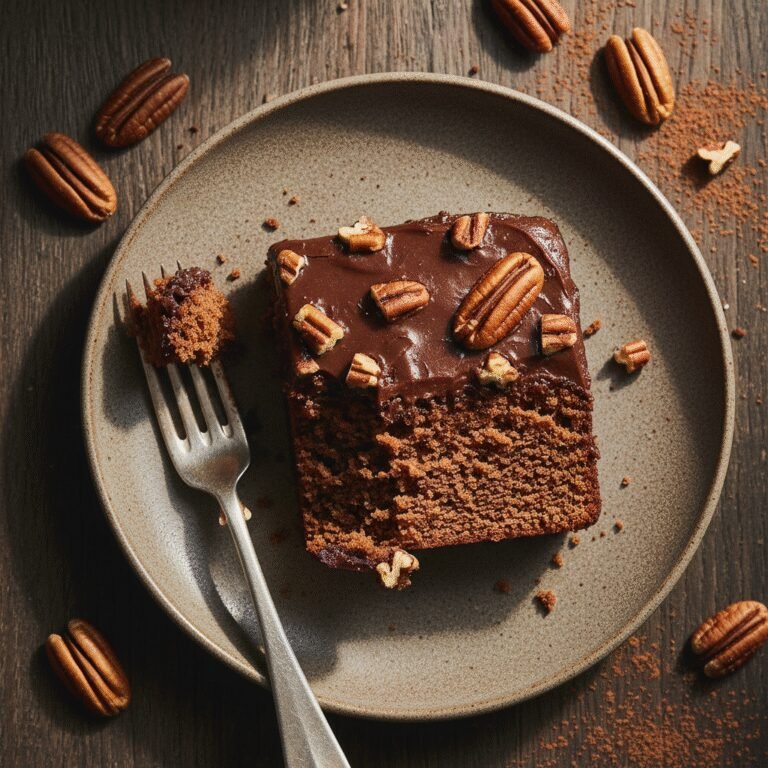 The Ultimate Moist Chocolate Sheet Cake with Fudgy Pecan Frosting