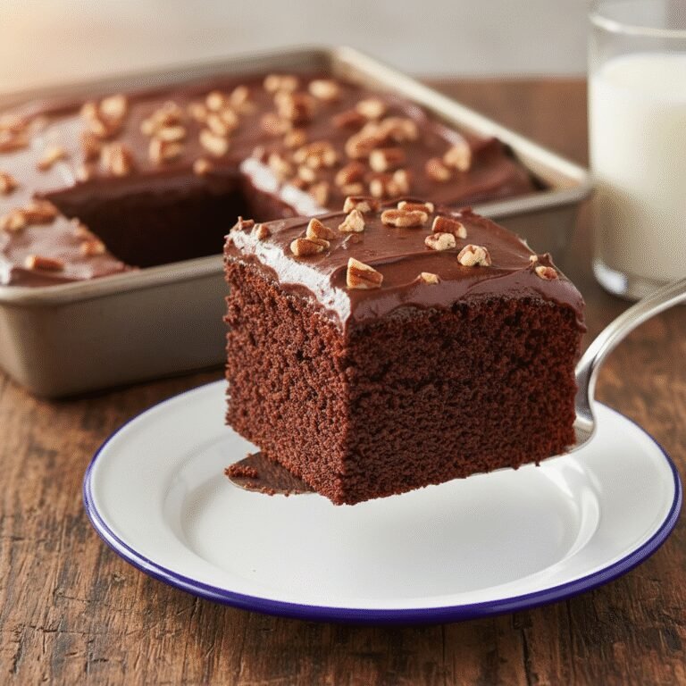 The Ultimate Moist Chocolate Sheet Cake with Glossy Fudge Frosting