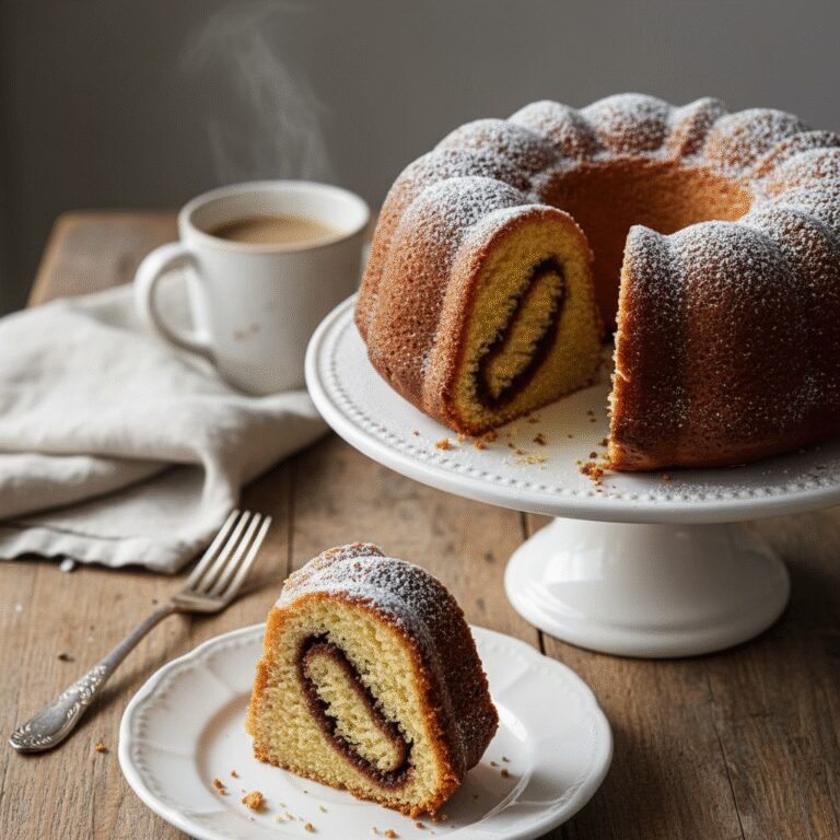 The Ultimate Moist Cinnamon Swirl Bundt Cake With Powdered Sugar Glaze
