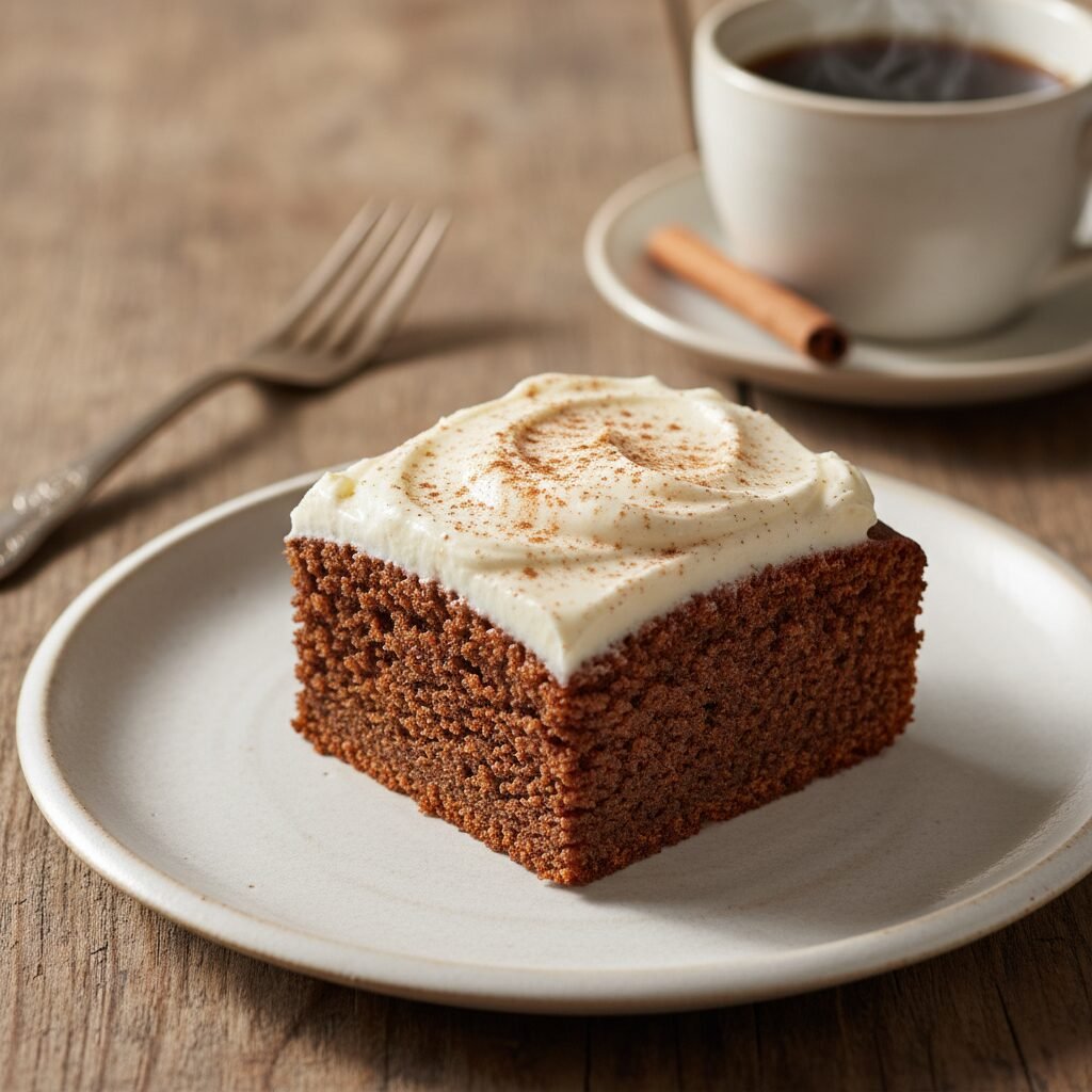 The Ultimate Moist Gingerbread Snack Cake with Cream Cheese Frosting