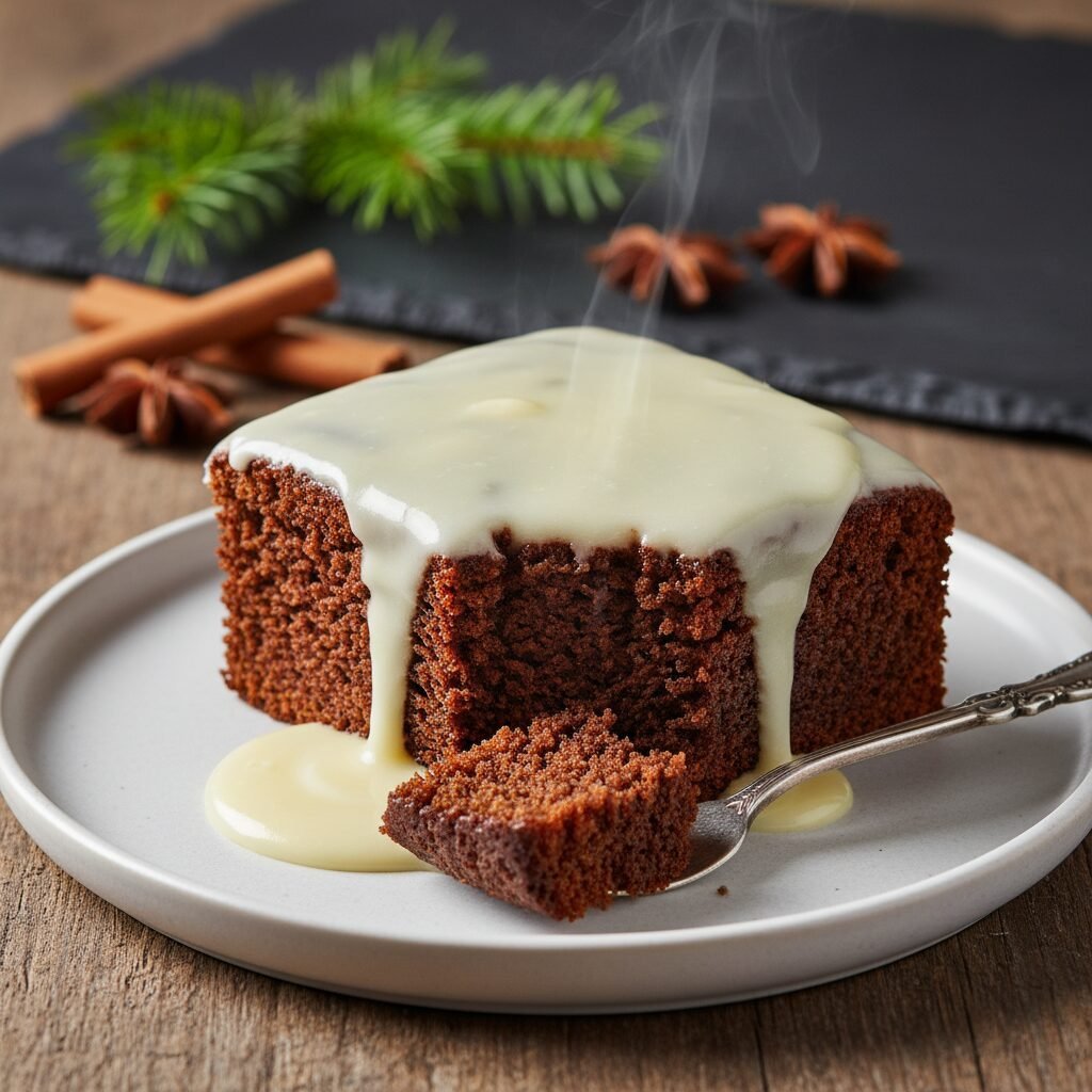 The Ultimate Moist Gingerbread Cake With Vanilla Bean Glaze