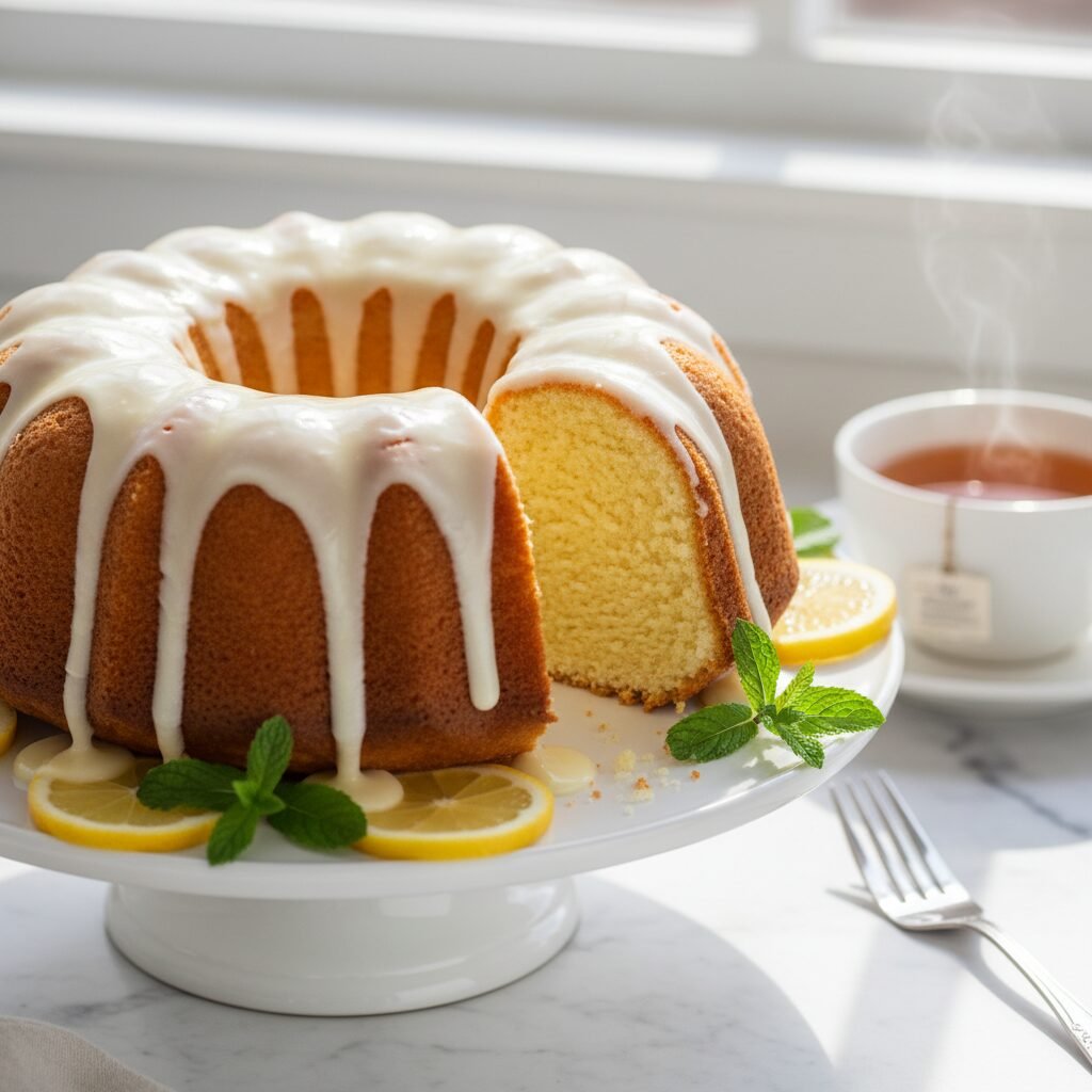 The Ultimate Moist Lemon Bundt Cake With Vanilla Glaze