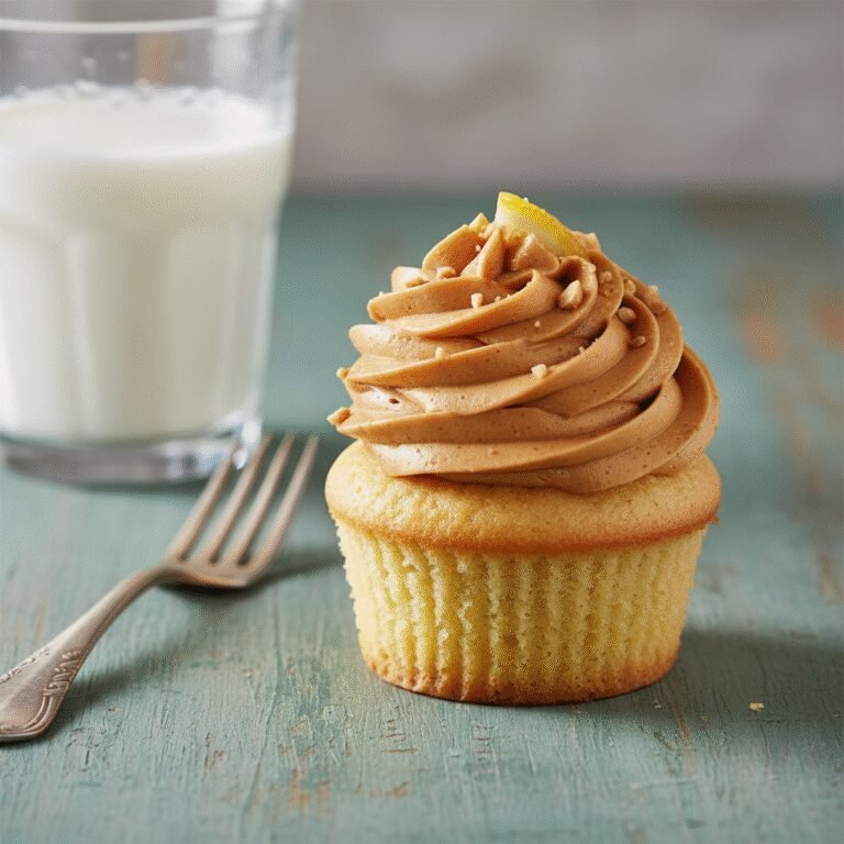 Zesty & Rich: Moist Lemon Cupcakes with Creamy Peanut Butter Frosting