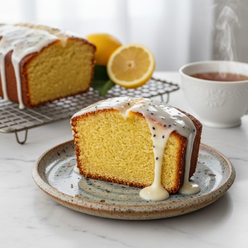 The Ultimate Moist Lemon Pound Cake With Vanilla Glaze
