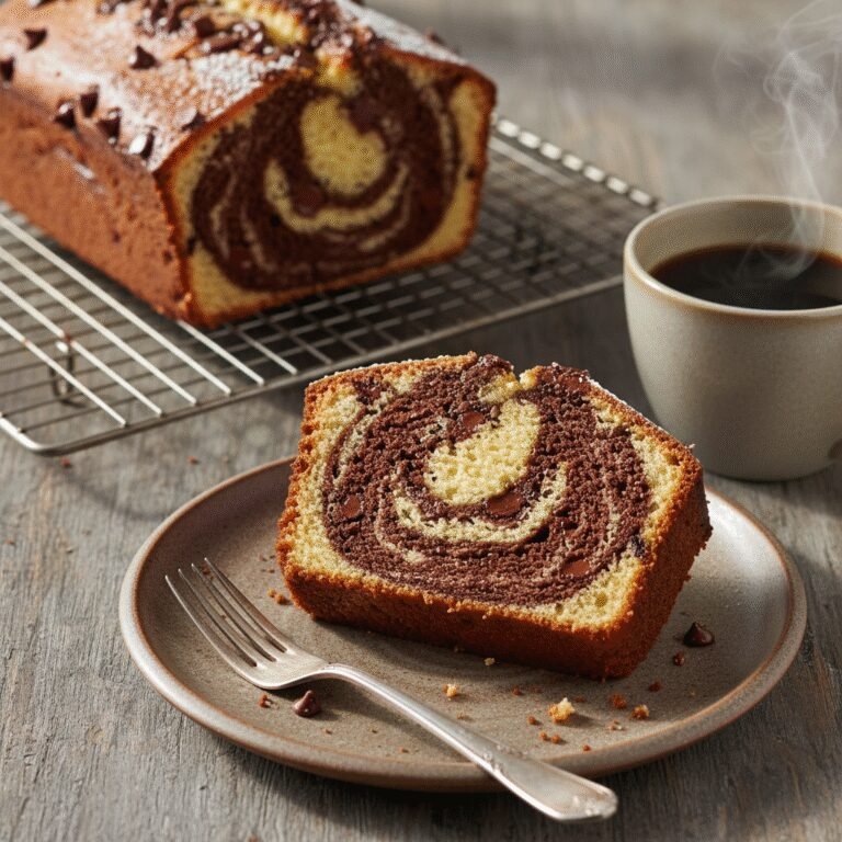 The Ultimate Moist Marble Pound Cake With Chocolate Chips