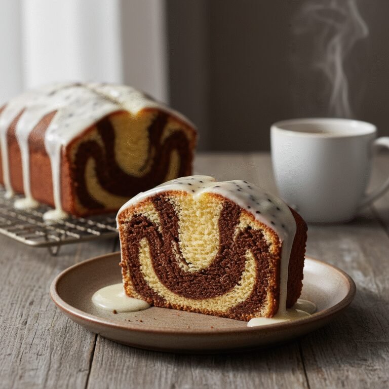 Ultimate Moist Marble Pound Cake With Vanilla Bean Glaze