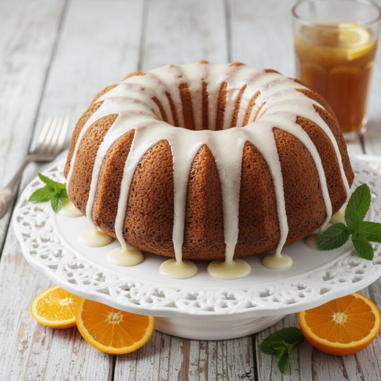 Sunshine on a Plate: The Ultimate Moist Orange Bundt Cake with Zesty Lemon Glaze