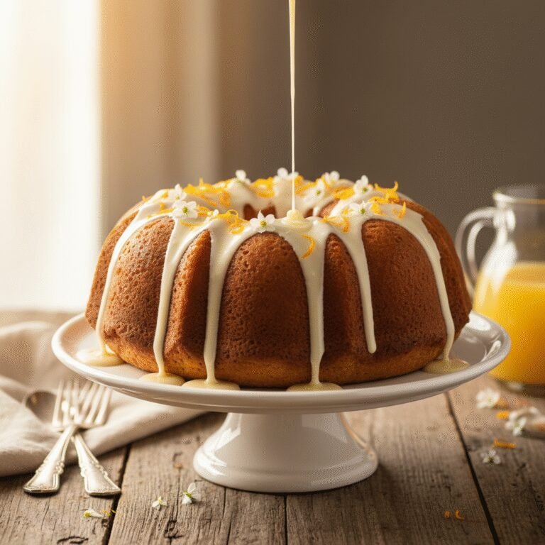 The Ultimate Moist Orange Bundt Cake With Vanilla Bean Glaze