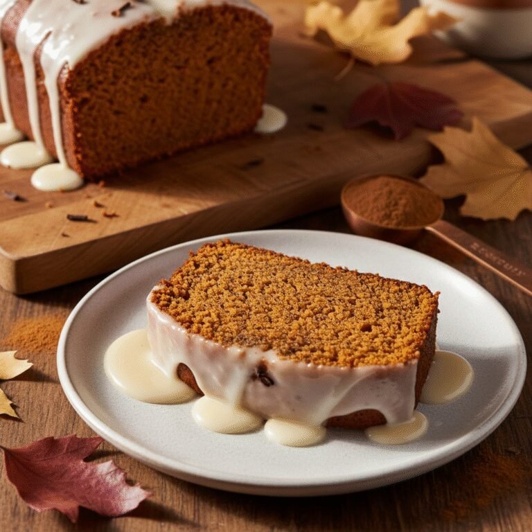 The Ultimate Moist Pumpkin Spice Cake Loaf with Maple Glaze