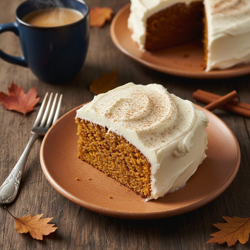 The Ultimate Moist Pumpkin Spice Snack Cake with Tangy Cream Cheese Frosting