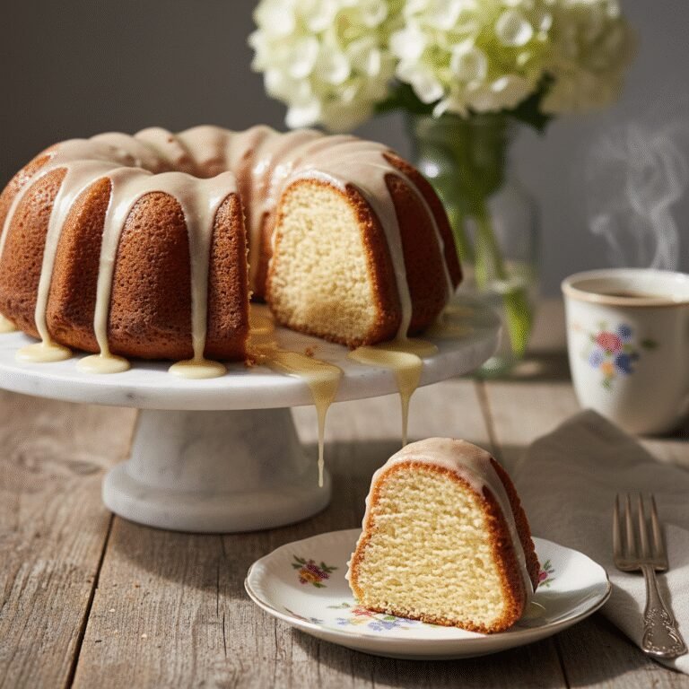 The Best Moist Sour Cream Pound Cake With Vanilla Bean Glaze