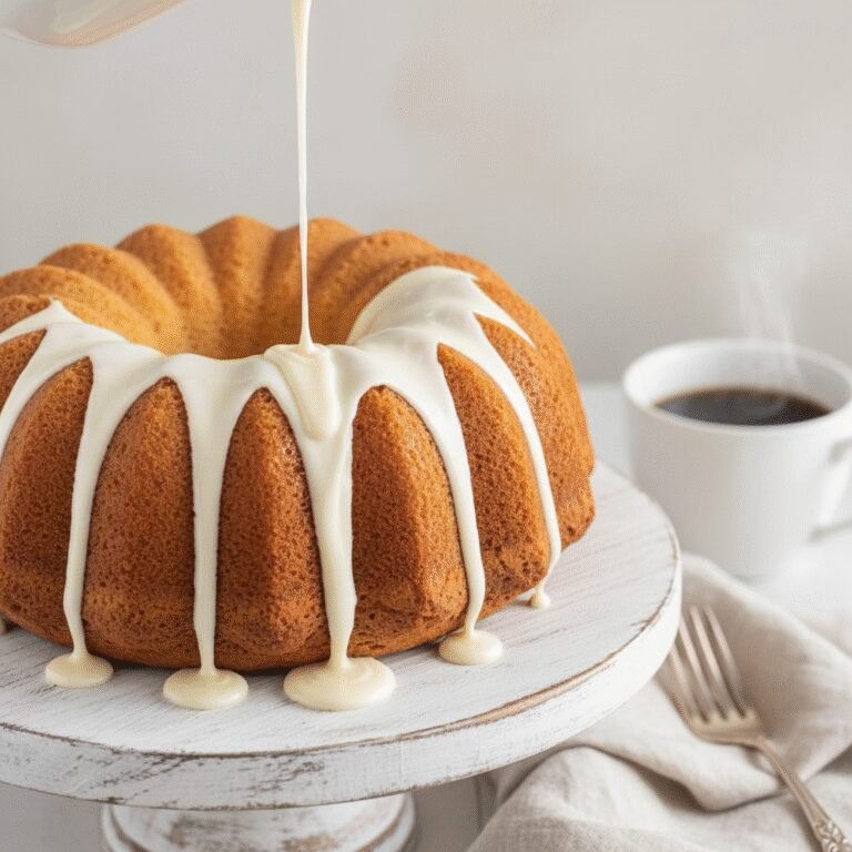 The Ultimate Moist Vanilla Bundt Cake With Cream Cheese Glaze