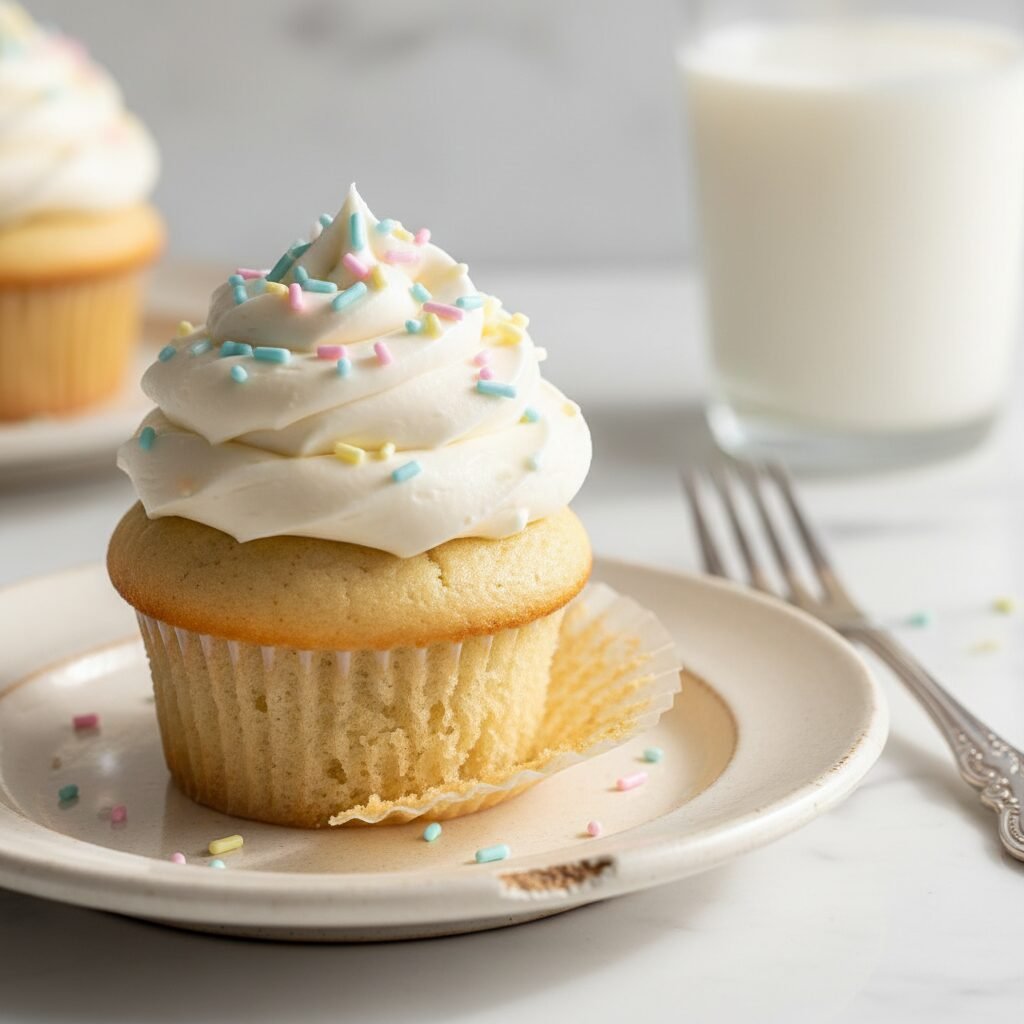 The Ultimate Moist Vanilla Cupcake With Cream Cheese Frosting