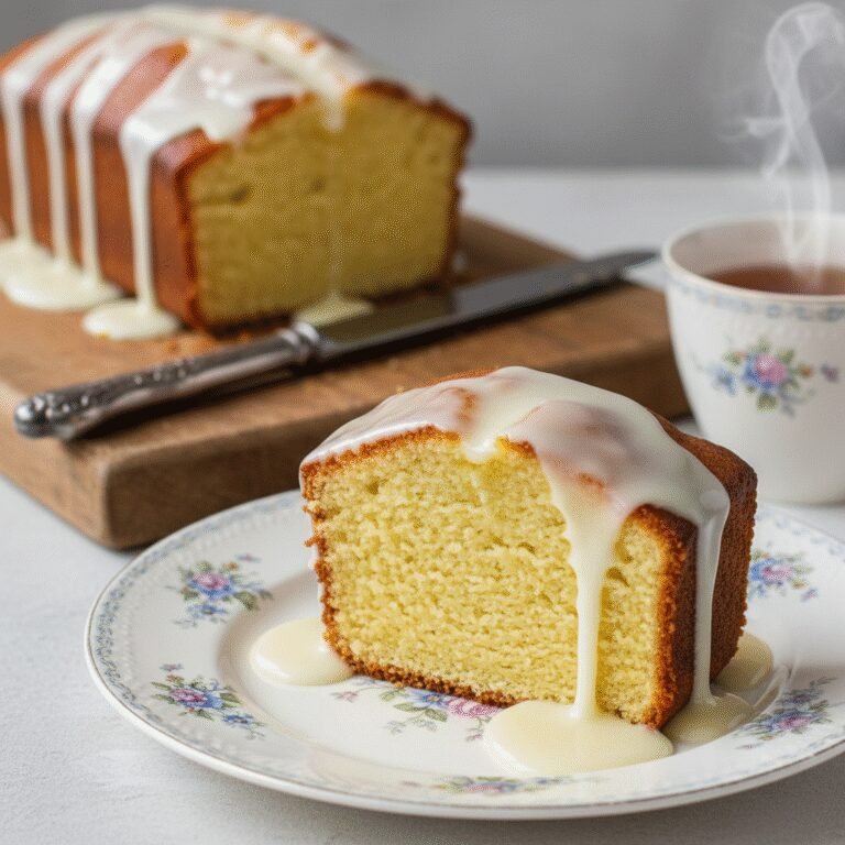 The Ultimate Moist Vanilla Pound Cake with Silky Vanilla Glaze
