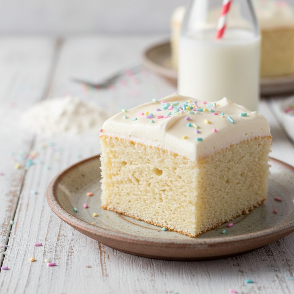 The Ultimate Moist Vanilla Sheet Cake with Whipped Buttercream