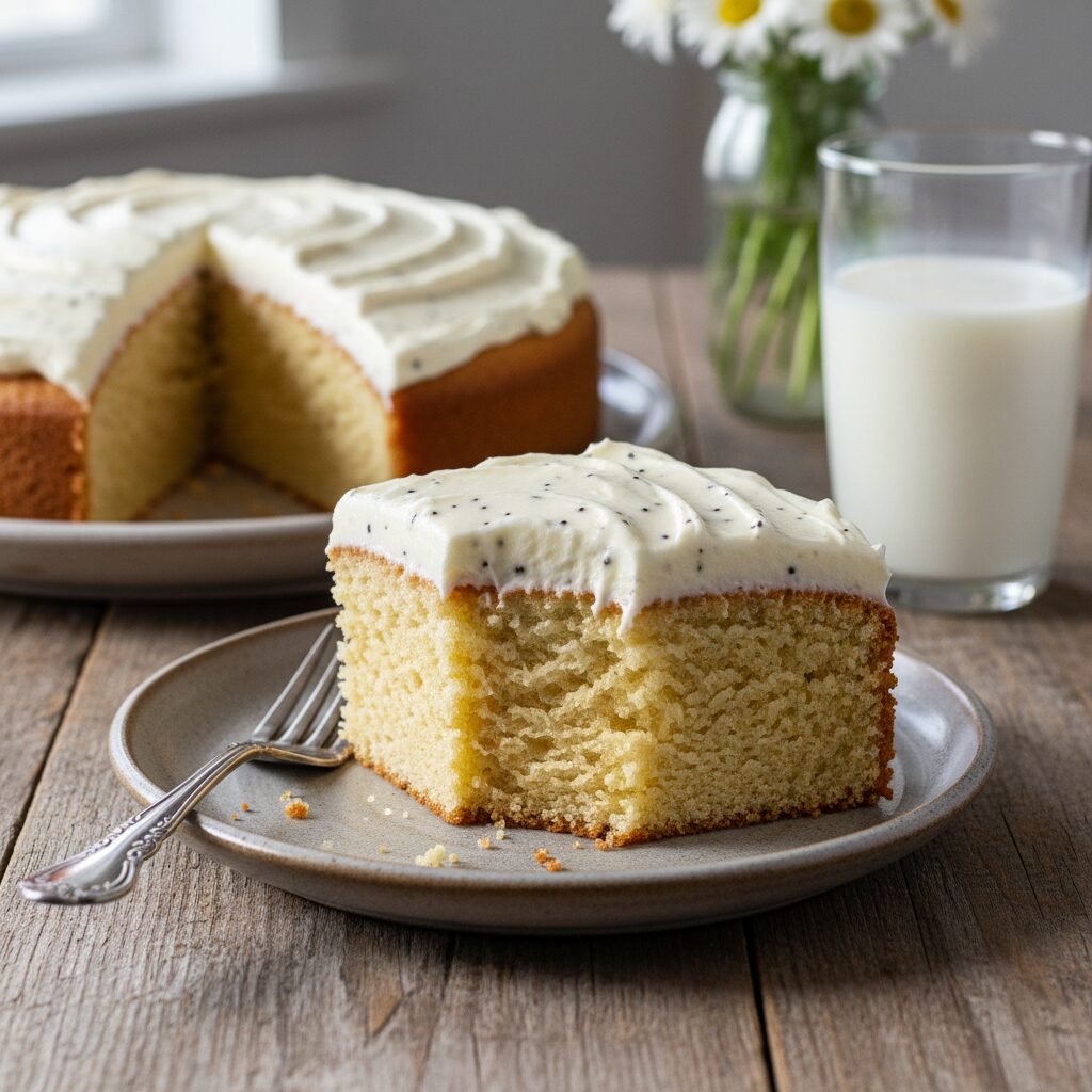 Best Ever Moist Vanilla Sheet Cake With Cream Cheese Frosting