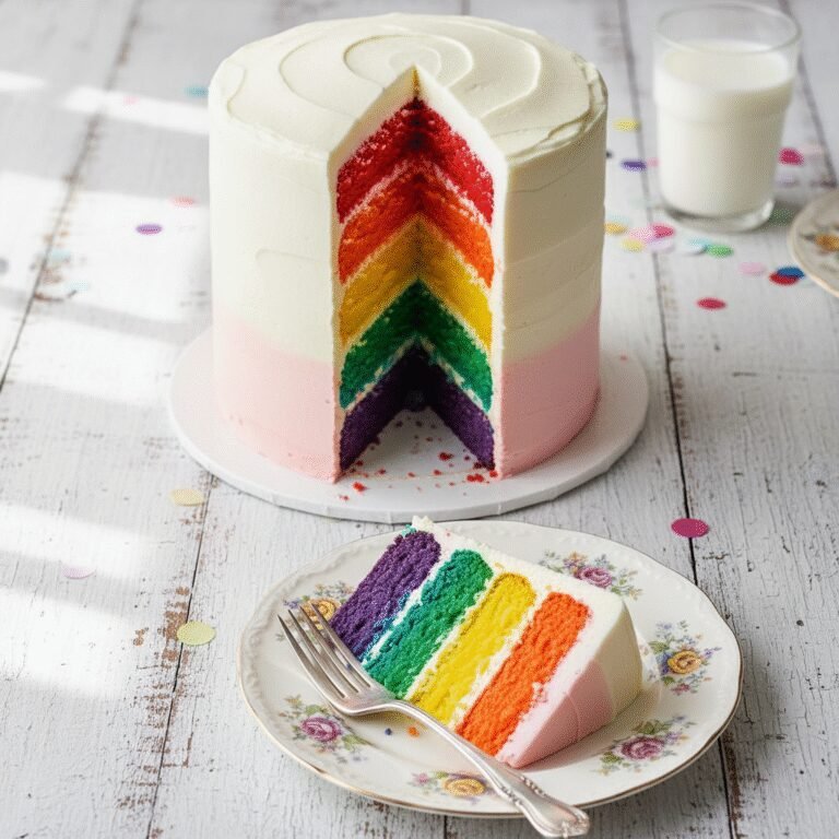 Ultimate Tall Rainbow Layer Cake With Ombre Frosting Recipe